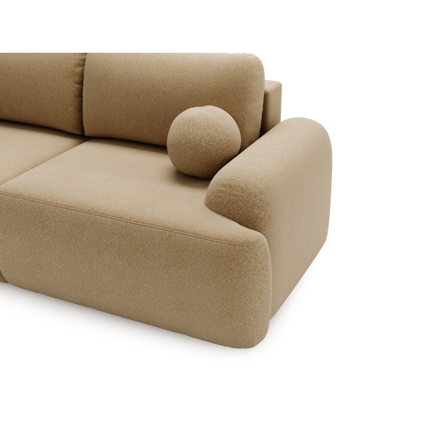 BEŻOWA KANAPA WOLNOSTOJĄCA AGAT MEBLE W TKANINIE LAMBI BOULCE